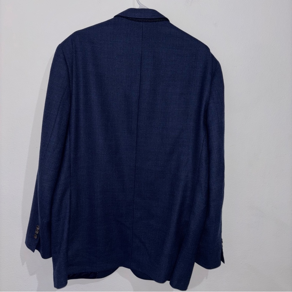 Jack Victor Blue and Black Checkered 100% Wool Gibson Blazer Size 46 - Picture 7 of 7